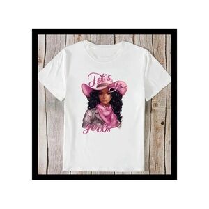 Cowboy Woman Print Crew Neck Casual Short Sleeve T-Shirt